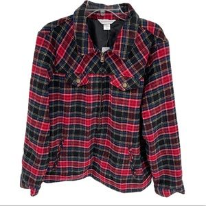 Christopher & Banks Red and Black Plaid Blazer